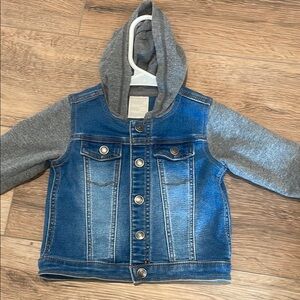 First Impressions Blue and Gray Jean Jacket with Hybrid Design